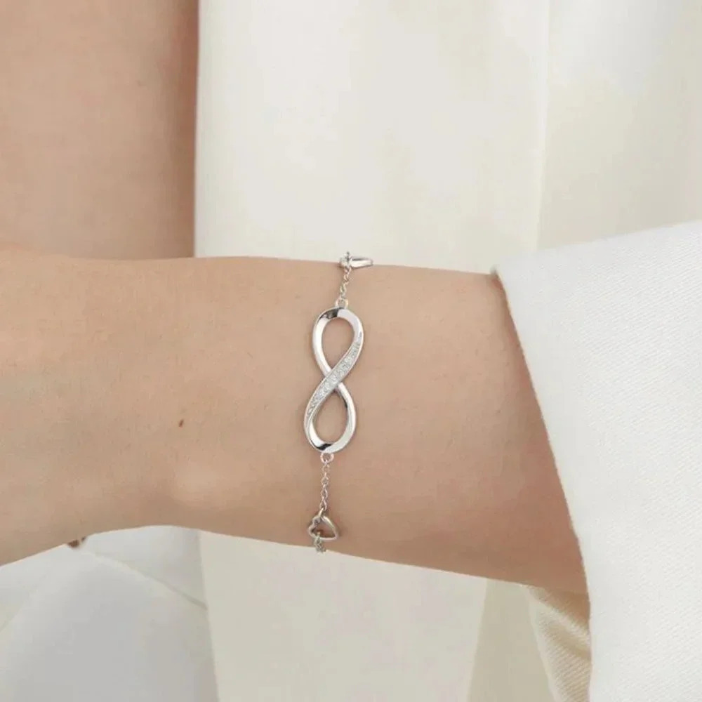 NEW 925 Sterling Silver Infinity Love Bracelet